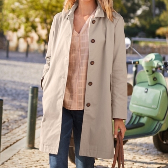 Vintage Laura Ashley Midi Rain Coat Jacket Floral Lining - Picture 1 of 10